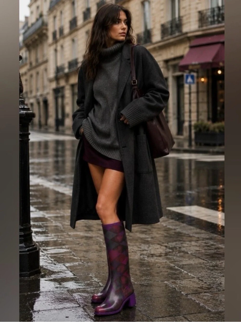 Emilio Pucci Purple Patterned Knee-High Rain Boots EU37 6.5-7 US